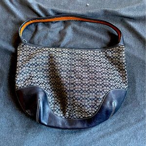 Black and Pewter/Gray Coach Purse No. A3K-6617 Hampton Signature C jacquard bag